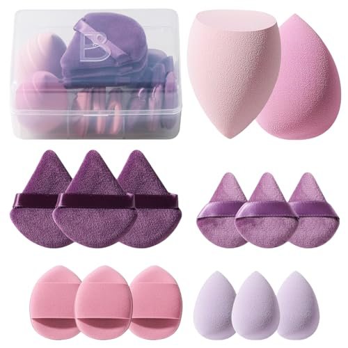 makeup sponge set bs mall triangle puff 14 pcs for liquid, cre...