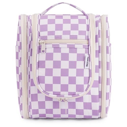 narwey small checkered hanging travel toiletry bag for women,...