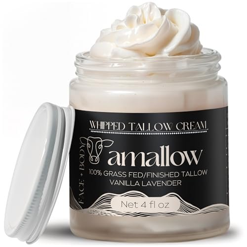 amallow 100% grass fed beef tallow for skin care face + body...
