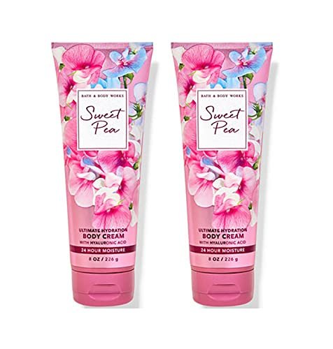 bath and body works sweet pea 2 pack ultra shea body cream 8 oz.