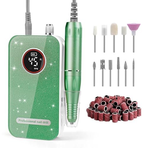 nail drill, professional 45000rpm rechargeable electric nail f...