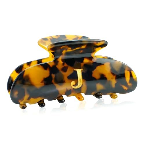 fohufo initial cute hair clips tortoise shell letter elegant...