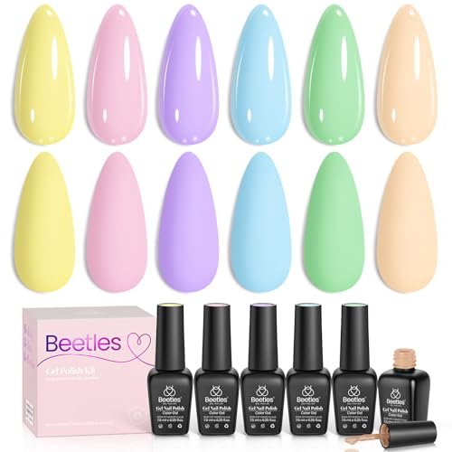 beetles pastel gel nail polish 6 colors macaron bright gel p...