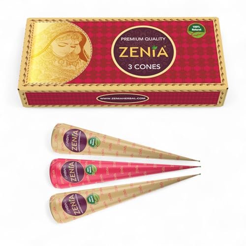zenia 100% natural henna hair color paste hair dye cones dark...