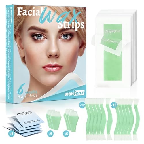 waxfans 52pcs wax strips for face, eyebrow wax strips for hair...