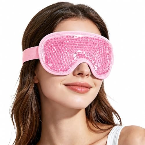 newgo cooling gel cold eye mask for puffy eyes, reusable ice p...