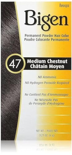 bigen permanent powder hair color 47 medium chestnut, 0.21 ounce
