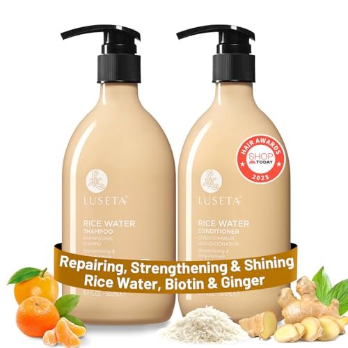 luseta rice water shampoo and conditioner set strengthening &...