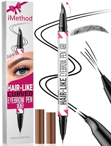 imethod curved eyebrow pen 2 in 1 dual ended microblading ey...