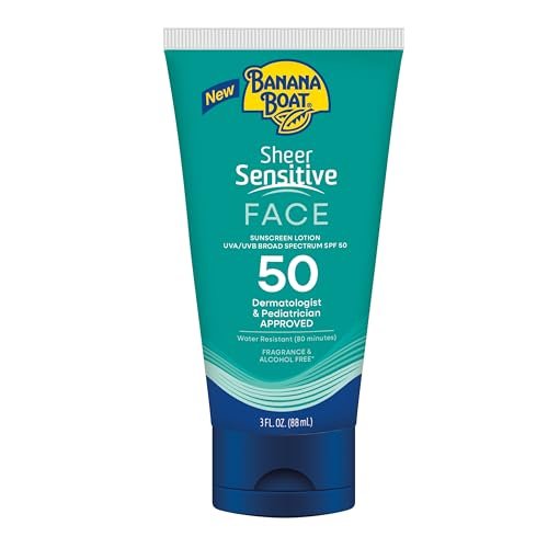 banana boat sheer sensitive face lotion, spf 50, 3oz