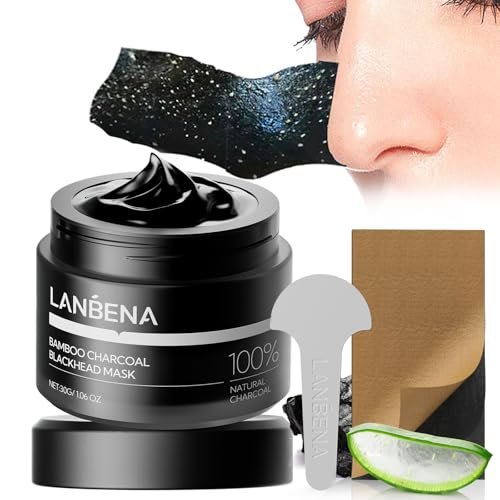lanbena upgraded 2.0 bamboo charcoal blackhead remover mask, 6...