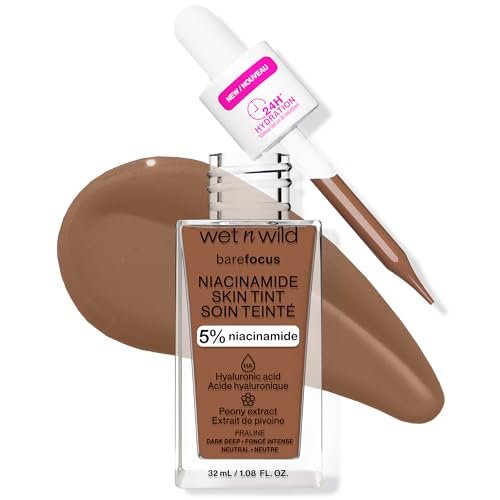 wet n wild bare focus skin tint, 5% niacinamide enriched, buil...