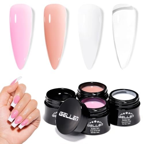 gellen builder gel set for nails,10 in 1 hard nail extension p...
