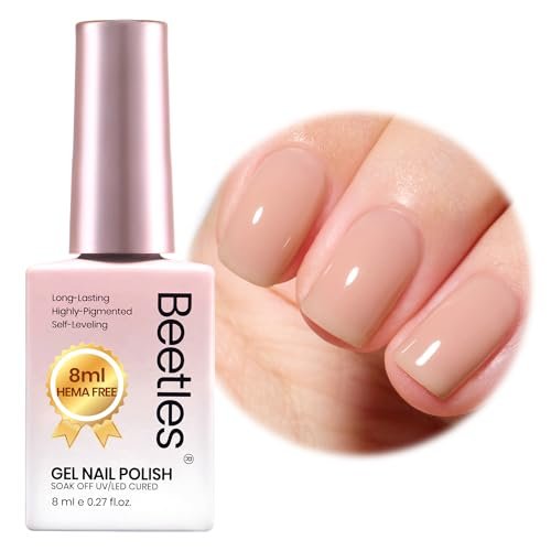 beetles nude brown gel nail polish 8ml hema free natural nud...