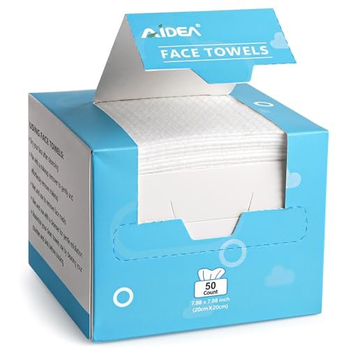 aidea face towels disposable 50ct, facial cleansing wipes for...