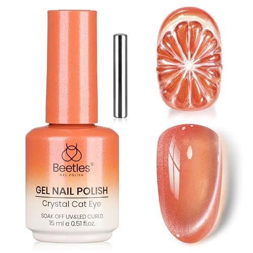 beetles orange cat eye gel nail polish 15ml orange soda summ...