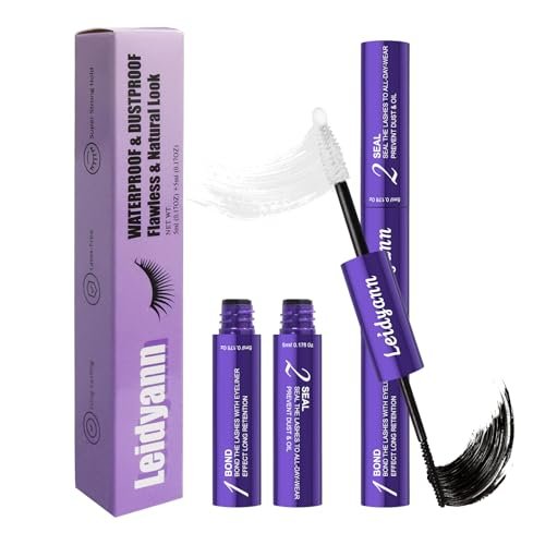 eyelash glue lash bond & seal, 2 in 1 adhesive for lash cluste...