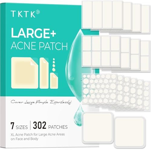 tktk large pimple patches for face, 7 sizes xl acne patches, b...