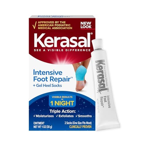 kerasal intensive foot repair skin healing ointment, 1 oz and...