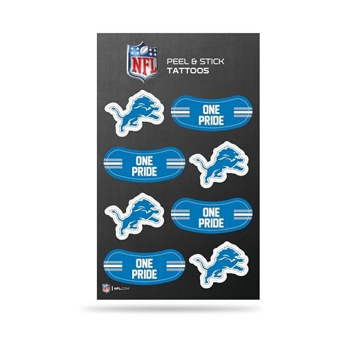 rico industries nfl detroit lions peel and stick tattoos small