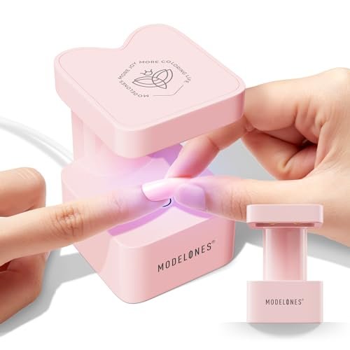 modelones mini uv light for gel nails, small cure lamp, flash...