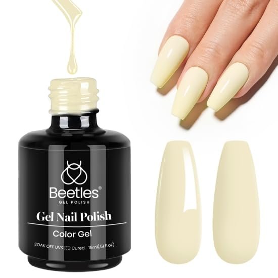 beetles pastel yellow gel polish lemon cheese 15ml/0.51fl oz...