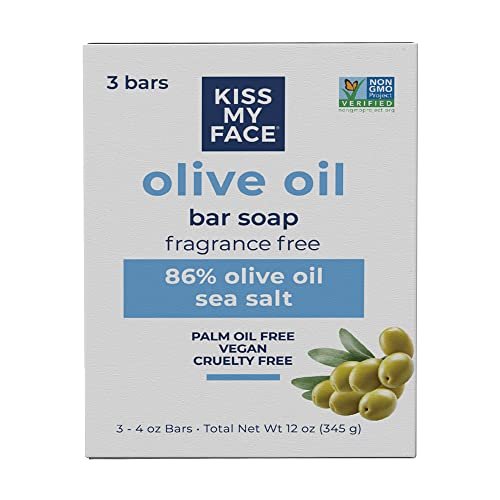 kiss my face olive oil fragrance free bar soap, moisturizing b...