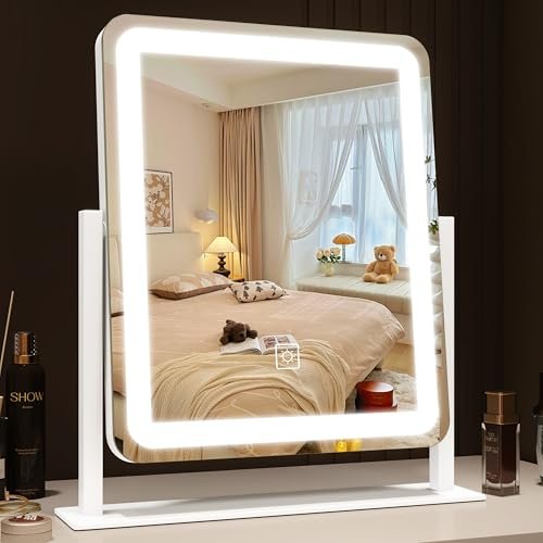 rolove lighted makeup mirror, vanity mirror with lights for de...