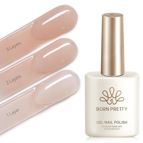 born pretty jelly nude pink gel nail polish,15ml sheer skin to...