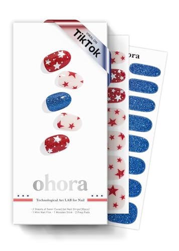 ohora semi cured gel nail strips works with any nail lamps,...