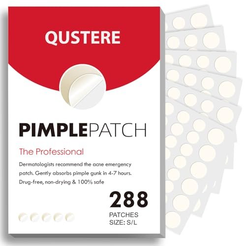 qustere pimple patches for face, hydrocolloid acne patches, cu...