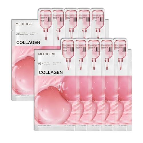 mediheal essential face mask 10 pcs. for plumping hydration, g...