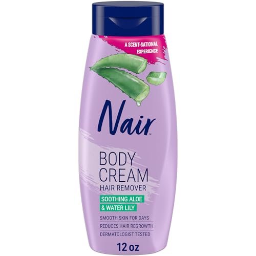 nair body cream hair remover, soothing aloe and water lily, de...