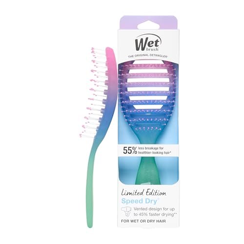 wet brush speed dry hair brush with blow dry safe bristles & v...