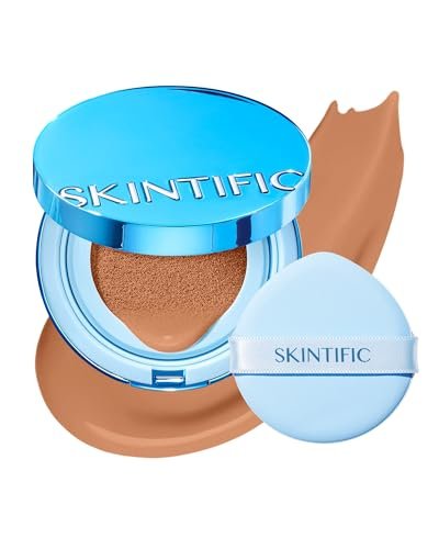 skintific velvet matte cushion foundation blue #05w warm sand|...
