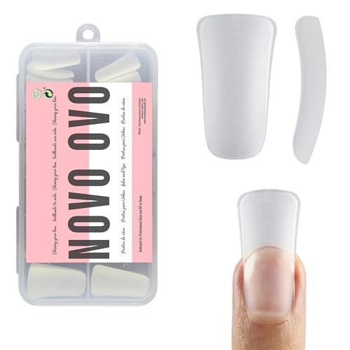 novo ovo pre filed long duck feet nail tips full cover for pre...