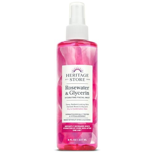 heritage store rosewater & glycerin hydrating facial mist dr...