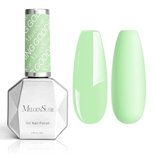 melodysusie thick light green gel nail polish,0.5 fl oz pastel...