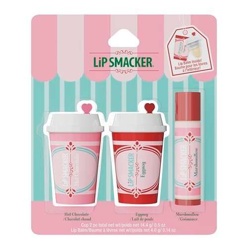 lip smacker holiday café balm trio, moisturizing lip balm set...