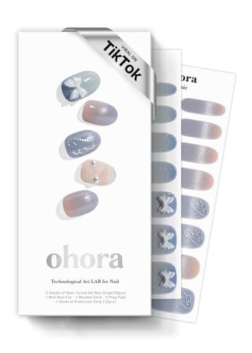 ohora semi cured gel nail strips works with any lamps, salon...