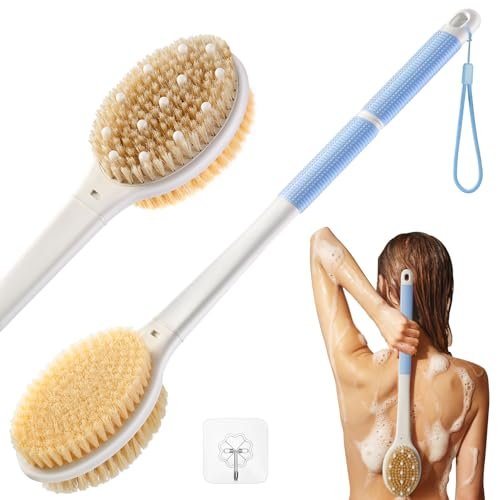 shower brush for massage dry brushing: back scrubber for showe...