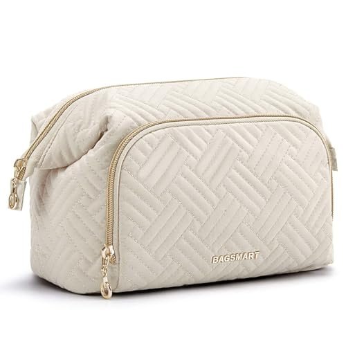 bagsmart travel makeup bag, cosmetic bag small make up organiz...