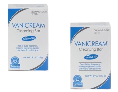 vanicream cleansing bar for sensitive skin, unscented 3.9 ounce