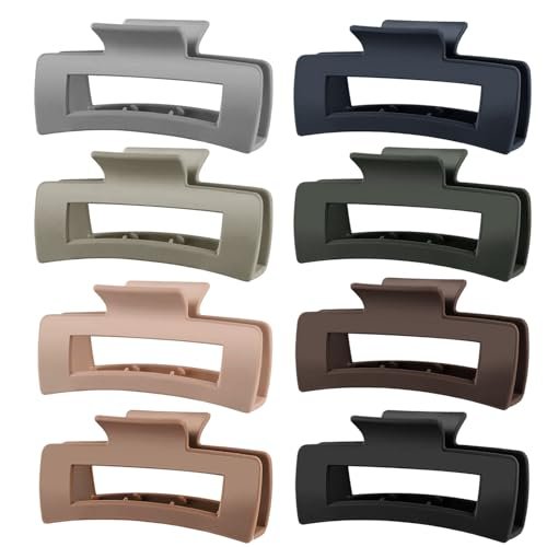 tocess 4.33 inch big claw clips 8 pack, matte finish large neu...