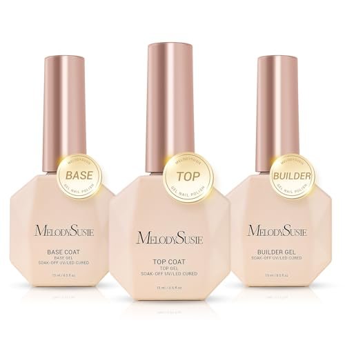 melodysusie no wipe glossy top coat base coat builder gel 019...