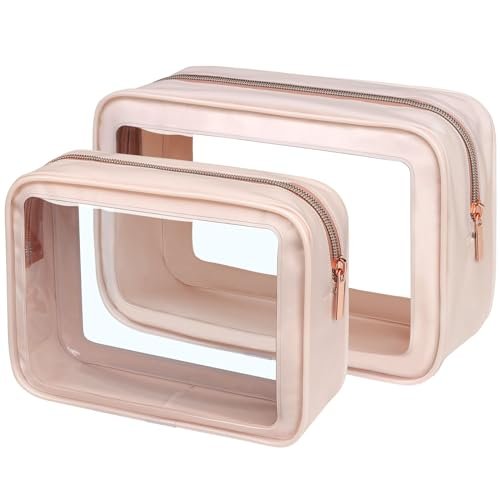 packism 2 pack clear makeup bag set foldable tsa approved to...