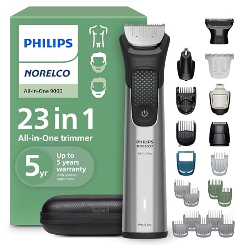 norelco philips all in one 9000 series 23 piece trimmer elec...