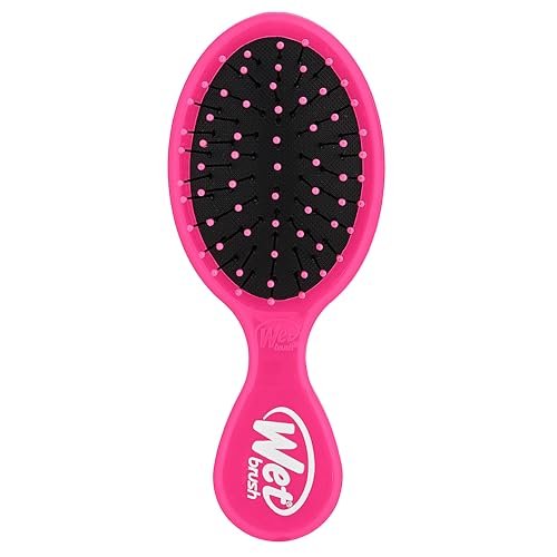 wet brush mini detangler hair brush, pink, detangling travel h...