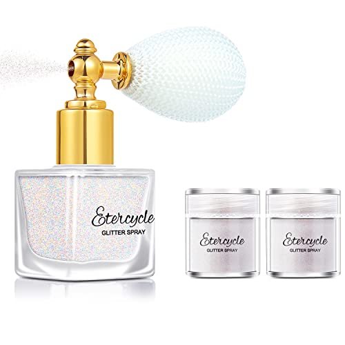 etercycle white body glitter spray, shimmering spray powder sp...