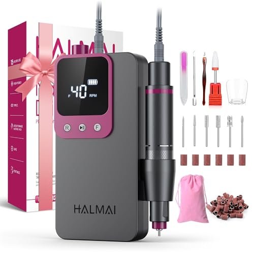 electric nail drill professional, portable nail file for acryl...